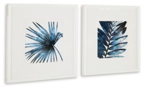 Signature Design by Ashley® A8000369 Breelen - Blue / White - Wall Art Set (Set of 2)