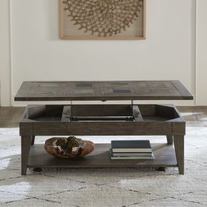 Liberty Furniture 226-OT1011 Arrowcreek - Lift Top Cocktail Table - Weathered Stone