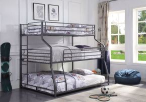 ACME 37450 Caius II - Triple Bunk Bed - Twin Over Full Over Queen - Gunmetal