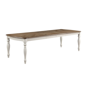 ACME DN01653 Florian - Dining Table With 2 Leaves - Oak & Antique White