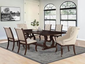 CoasterEssence 110311-S7 Brockway - 7 Piece Extension Leaf Dining Set - Antique Java