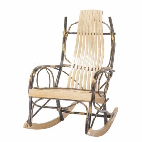 Tennessee Enterprises 9922N Amish 9 Slat Rocker - Oak / Hickory w/ Twig Arm