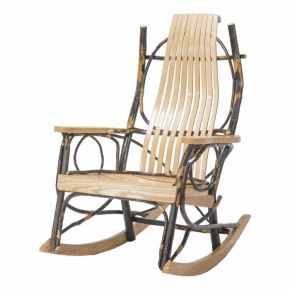 Tennessee Enterprises 9923N Amish 9 Slat Rocker - Oak / Hickory w/ Oak Arm