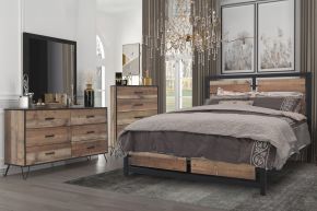 New Classic 00-5533-34C Elk River - 5/0 Queen 4 Piece Bedroom Set (Bed & Dresser & Mirror & Chest) - Light Brown