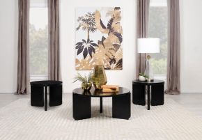 Coaster Fine Furniture 709678-S3 Cordova - 3 Piece Solid Wood Coffee And End Table Set - Black