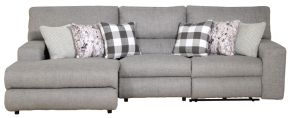 Catnapper 615/07/04/02-38 Rockport - 3 Piece Power Reclining Sectional With 1 LSF Lay-Back Chaise, 1 Armless Chair And 1 Lay-Flat Recliner - Gray