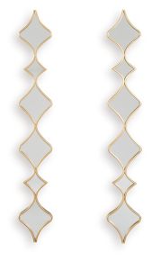 Signature Design by Ashley® A8010354 Harriswood - Accent Mirror Set (Set of 2) - Gold Finish