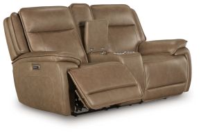 Signature Design by Ashley® PCU1240018 Glencroft - Power Reclining Loveseat With Console / Adjustable Headrest - Sahara