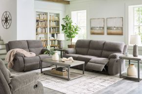Signature Design by Ashley® 66502/88/86/25 Scranto - Brindle - 3 Pc. - Reclining Sofa, Reclining Loveseat, Rocker Recliner