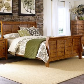 Liberty Furniture 175-BR-QSL Grandpas Cabin - Queen Sleigh Bed - Light Brown