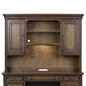 Liberty Furniture 487-HO131 Amelia - Jr Executive Credenza Hutch - Dark Brown
