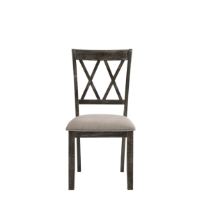 ACME 71882 Claudia II - Side Chair (Set of 2) - Fabric & Weathered Gray