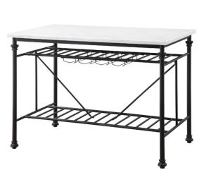 ACME 98944 Mera - Kitchen Island - White Marble & Gray Finish