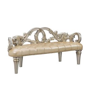 ACME BD01239 Danae - Bench - Champagne Synthetic Leather & Gold