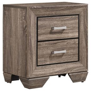 CoasterEveryday 204192 Kauffman - 2-Drawer Nightstand - Washed Taupe