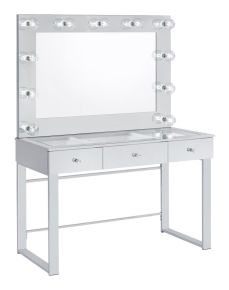 CoasterEssence 935934 Umbridge - 3-Drawer Vanity Set With Lighting - Chrome And White