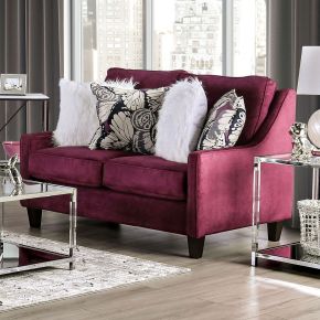 Furniture of America SM8016-LV Jillian - Loveseat - Plum / Ivory / White