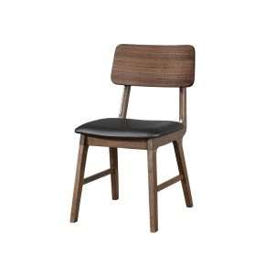 New Classic D1750-20 Thea - Wood Back Side Chair With Black Seat (Set of 2) - Walnut