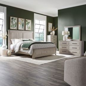 Liberty Furniture 522-BR-QPBDMC Modern Play - 4 Piece Bedroom Set (Queen Panel Bed, Dresser & Mirror, Chest) - White