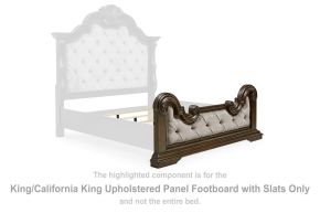 Signature Design by Ashley® B947-56 Maylee - King/ California King Upholstered Panel Footboard with Slats - Dark Brown