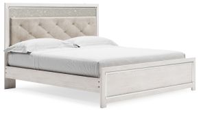 Signature Design by Ashley® B2640B50 Altyra - King Panel Bed With Upholstered Headboard - White