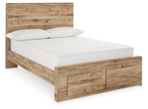 Ashley Furniture B1050B38 Hyanna - Full Panel Bed With Storage Footboard - Tan
