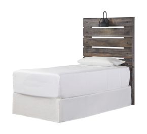 Signature Design by Ashley® B211/53/B100-21 Drystan - Twin Panel Headboard with Bolt on Bed Frame - Brown / Beige