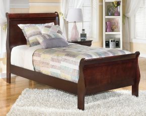 Signature Design by Ashley® B376/53/83 Alisdair - Twin Sleigh Bed - Dark Brown