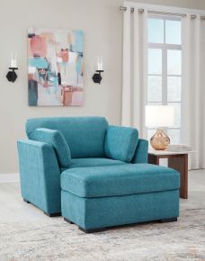 Signature Design by Ashley® 67507/23/14 Keerwick - Teal - 2 Pc. - Chair And A Half, Ottoman