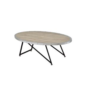 ACME 81730 Allis - Coffee Table - Weathered Gray Oak & Metal