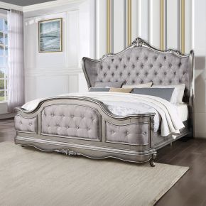 ACME BD00603Q Ariadne - Queen Bed - Velvet & Antique Platinum