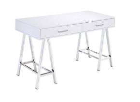 ACME AC00901 Coleen - Vanity Desk - White High Gloss & Chrome Finish