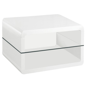 CoasterEssence 703267 Elana - 1-Shelf Rectangular Side End Table - White High Gloss