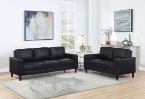 Coaster Fine Furniture 508361-S2 Ruth - 2 Piece Upholstered Track Arm Sofa Set - Black