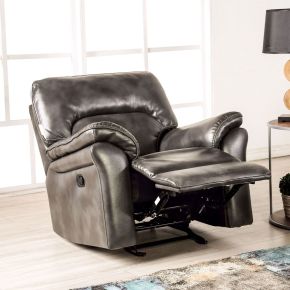 Furniture of America CM9908DG-CH Josias - Glider Recliner - Dark Gray
