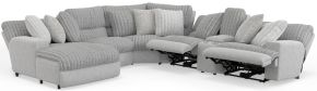 Catnapper 619/34/37/38/39/35/32-18 Abraxas - 6 Piece Power Reclining Sectional With Lay-Back Chaise And 2 Reclining Seats (LSF Chaise) - Moonstruck