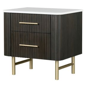 ACME BD04093 Clayten - Nightstand - Marble Top & Espresso