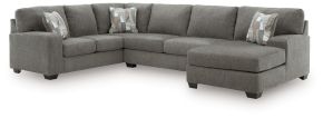 Signature Design by Ashley® PC48405S2 Clarington - 3-Piece Sectional With RAF Chaise And LAF Sofa - Greystone