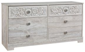 Signature Design by Ashley® EB1811-231 Paxberry - Whitewash - Six Drawer Dresser - Weatherworn