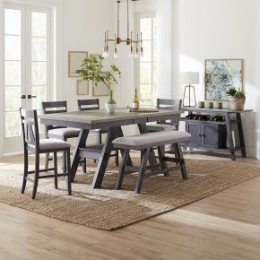 Liberty Furniture 116GY-CD-6GTS Lawson - 6 Piece Gathering Table Set - Gray