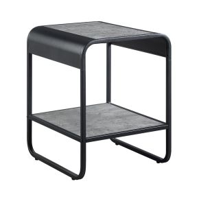ACME LV01146 Raziela - 21" End Table - Concrete Gray & Black