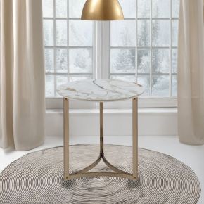 ACME LV02826 ACME LV02826 Zaidee - 23.5" End Table - Sintered Stone & Champagne