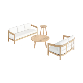 New Classic 60-G5511-4S Wesley - 4 Piece Outdoor (Sofa & Loveseat & Coffee & End Table) - White