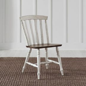 Liberty Furniture 741-C1500S Al Fresco - Slat Back Side Chair - Graphite & Whitestone