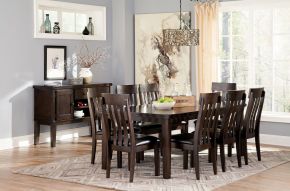 Signature Design by Ashley® D596/35/01(8) Haddigan - Dark Brown - 9 Pc. - Extension Table, 8 Side Chairs