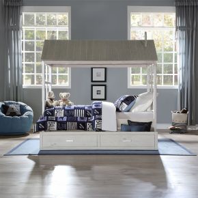 ACME 37170T Tree House II - Twin Bed - Weathered White & Washed Gray