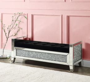 ACME AC00527 Noralie - Bench - Mirrored & Faux Diamonds - 18"