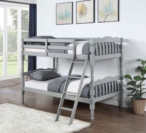 ACME BD00864 Homestead - Twin Over Twin Bunk Bed - Gray Finish