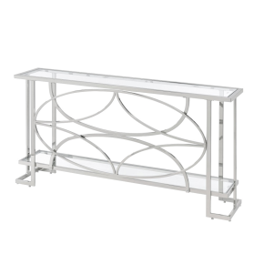 ACME LV02081 Kalan - Sofa Table - Glass & Silver