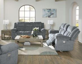 Signature Design by Ashley® 69304/15/18/82 Tip-off - Slate - 3 Pc. - Power Reclining Sofa, Power Reclining Loveseat, Power Recliner